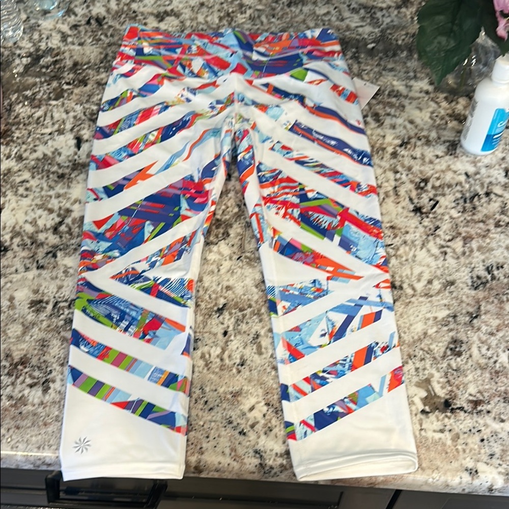 Athleta Colorful Striped Leggings